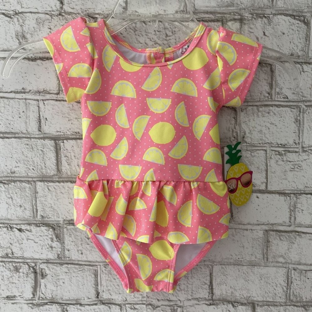 SOL Swim Toddler Girls Lemon Print Swimsuit